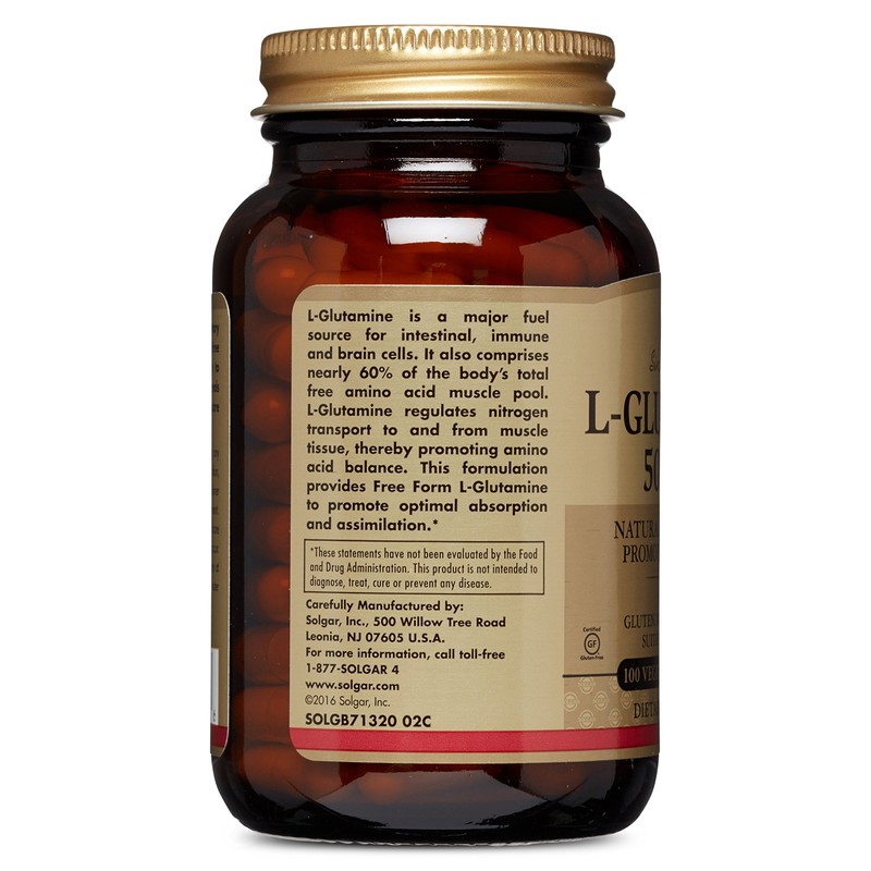 Solgar – L-Glutamine 500 mg, 100 Vegetable Capsules