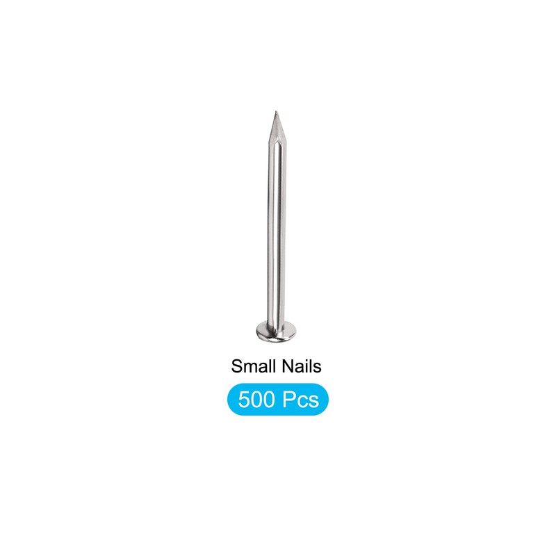 METALLIXITY Small Nails (1.2x16mm) 500pcs, Carbon Steel Tiny Hardware Nails