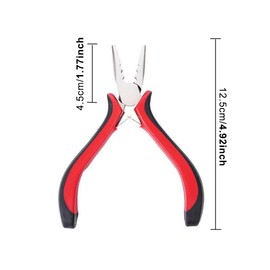 Mivanta 3 Hole Hair Pliers – Professional Hair Extension Pliers Tool for Micro and Nano Ring Extensions (Red)