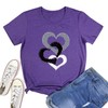 BLACKOO Women Cute Heart Graphic Tees Purple Medium