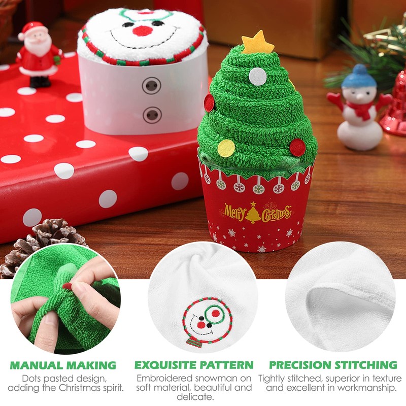 TOYANDONA 2pcs Christmas Bath Towels, Soft and Absorbent, Xmas Tree