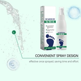 WRTHYT Foot Sanitizer Spray with Tea Tree Oil, Tea Tree Oil Feet Spray, Clear Foot Sanitizer Spray (1PCS)