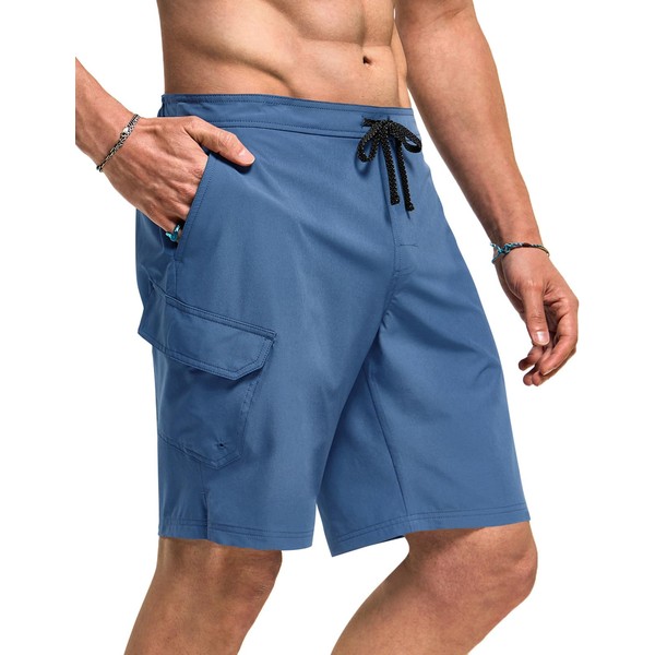 TSLA Men's Swim Trunks, Quick Dry Swimming Beach Board Shorts,