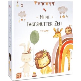 OLGS ‘Menie Tagesmutter’ Collection Binder for Children, Memory Binder with Finger Hole, DIN A4, 350 Sheets, Childminder, Rainbow