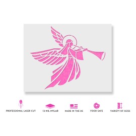 Stencil Revolution Christmas Angel Stencil - Durable & Reusable Mylar Stencils - 8.5"x11"