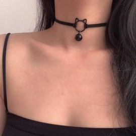 ALRNBY Cat Necklace for Women Black Choker Goth Jewelry Gothic Necklace (Cat Choker2)