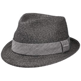 Stetson Rowlett Toyo Trilby, Sun Hat, Beach Hat, Summer Hat, Straw Hat, Men's Fedora with Grosgrain Ribbon, Spring, Summer - L (58-59 cm)