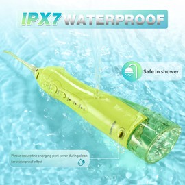 TOVENDOR Electric Water Dental Flosser Teeth Pick, Cordless Flossers Oral Irrigator IPX7 Waterproof 300ML Rechargeable Travel Water Teeth Cleaner with 5 Tips for Home Braces Care Gums Deep Cleaning