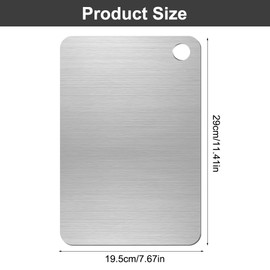 Chopping Board Made of 304 Stainless Steel, Titanium Chopping Board, Double-Sided, Titanium Chopping Board, Antibacterial Chopping Board, Stainless Steel Cutting Board for Kitchen Worktops, Outdoor,