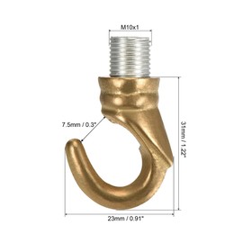 sourcing map Alloy Ceiling Hook Fixtures Accessories 23mmx31mm for Chandelier Ceiling Pendant Light Plate, Copper Tone