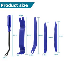 Adunsiaoto 5 Piece Car Disassembly Tool Trim Wedges Set, Removal Car Door Radio Door Trim Disassembly Tool, Car Plastic Pry Tool (Blue)