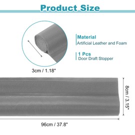 uxcell 37" Door Draft Stopper, Under Door Draft Blocker, Adhesive Soundproof Door Bottom Seal, Weather Stripping Door Sweep for Bottom of Doors, Gray