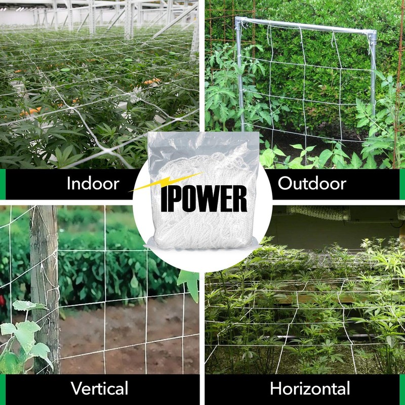 iPower 5 x 15FT Plant Trellis Netting, Heavy-Duty Polyester Grow