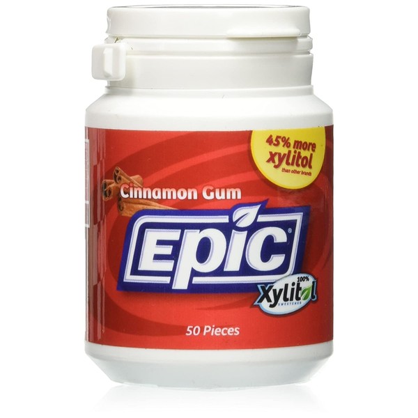 Epic Dental Xylitol Gum, Cinnamon - 50 Piece