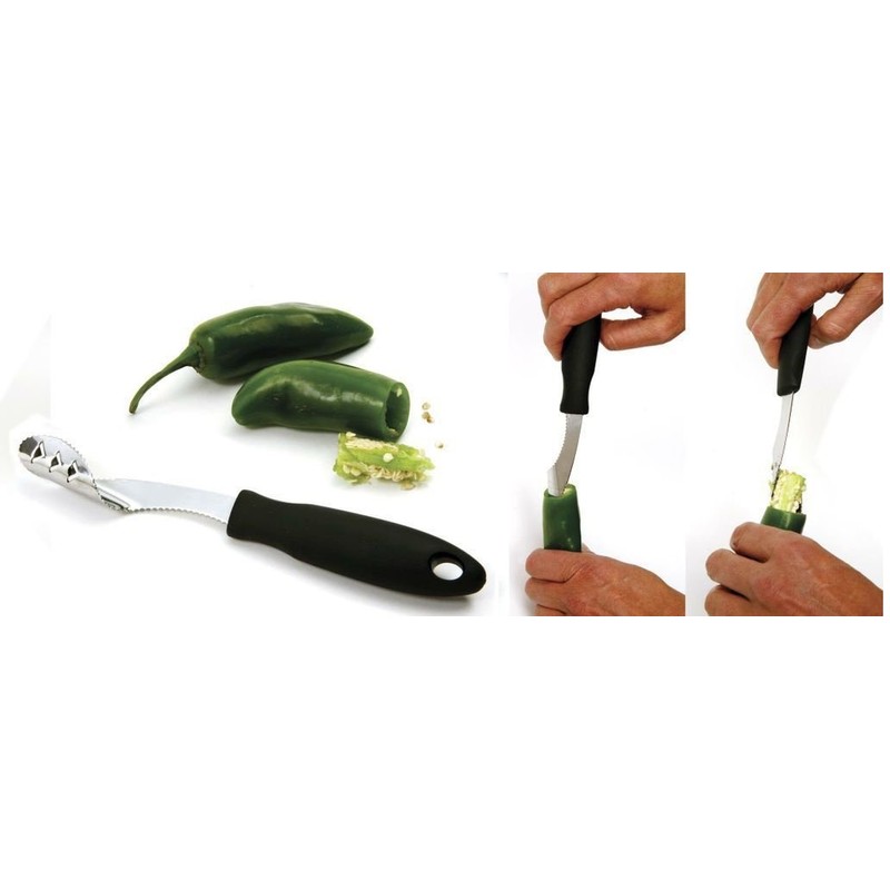 Jalapeno Pepper Corer Soft Grip-ez Stainless Steel Serrated Remover
