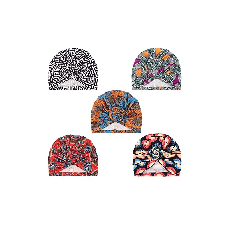DRESHOW 5 Piezas Africano Turbante para Mujer Gorro de Nudo