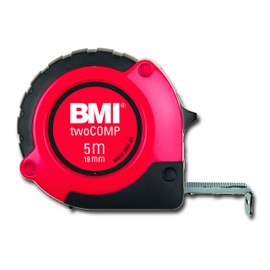 BMI Two Comp 472541021 Pocket Tape Measure Length 5 m White Lacquered Tape with Clip