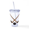 CafePress Hockey Sticks And Puck No Wh Border 16 oz