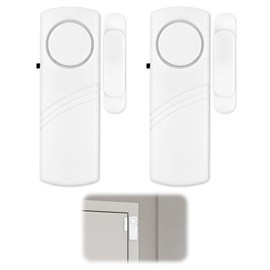 Wireless Door Window Alarm Sensors - 2 Pack DIY Security Kit - 90dB Loud Burglar Bell for Home, Office, Garage & Sheds Protection