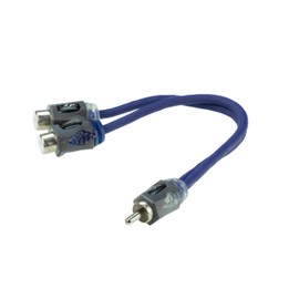 Scosche EFX Rogue RFF 2-Channel Twisted Pair RCA Interconnect Audio Cables - 2CH OFC Car Stereo, Power Sports & Marine Y-Adapter Connector Cable - 6 Inch Single Male to Dual Female