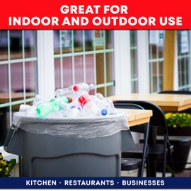 Veska 55-60 Gallon Trash Bags, Large Clear Garbage Bags,150 Bags Bulk Can Liners Perfect for Office, Waste, and Storage Use, Recycling, Yard Waste, and Leaf Collection, Rollaway Bin Liners