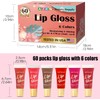 AZEN Set De 60 Brillos Labiales, Aceite Labial Con Color