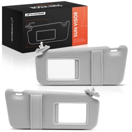 A-Premium Driver & Passenger Sun Visor Compatible with Toyota Venza 2009 2010 2011 2012 2013 2014 2015 2016 - with Vanity Mirror, with Vanity Light, Gray Color - Replaces 743200T022B1, 743100T022B1