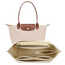 Organizador de bolsos para longchamp le pliage, Bolso de Mano de Fieltro para Mujer, Organizador de Bolsos, con 7 Compartimentos, Bolsa de Almacenamie