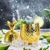 4 Pack Pineapples Drink Cups, 450Ml Gold Pineapples Tumbler with