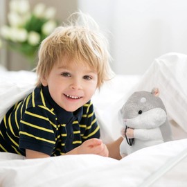 Alipis Capybara Hamster Stuffed Animal, Hamster Toy Cute Hamster Plushie Cartoon Animal Doll Home Decorations Party Favors for Kids Boys Girls (Grey) Hamster Plush