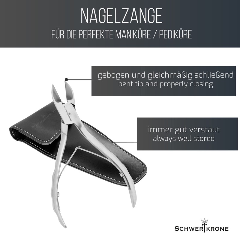 Schwertkrone Nail Clippers Stainless Steel 14 cm with Sharp and