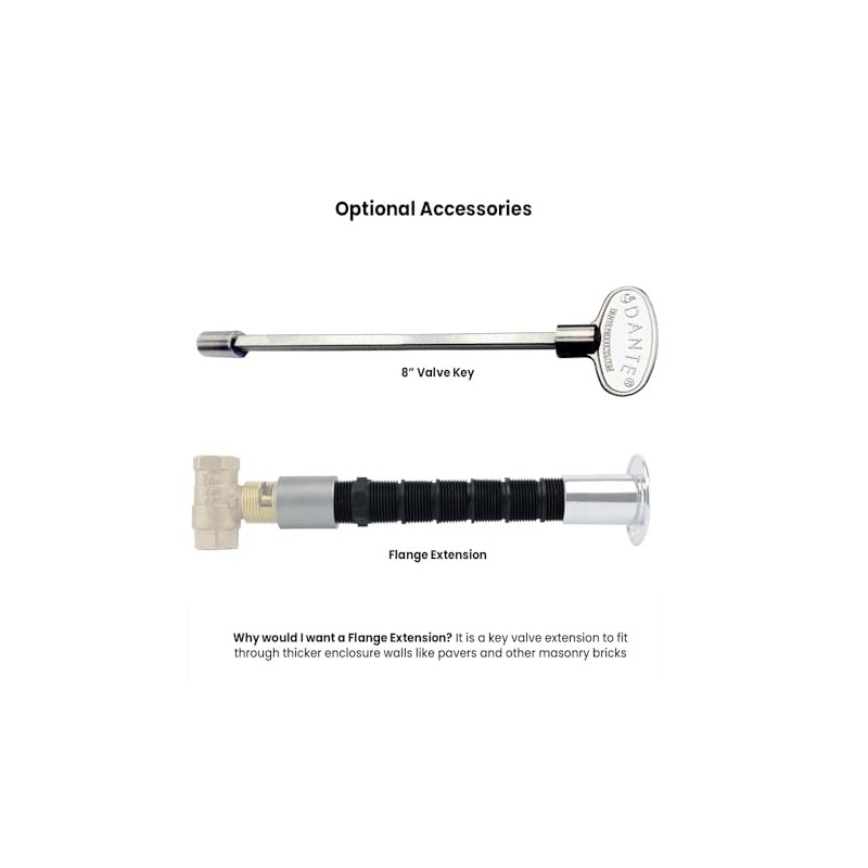 HPC Fire 1/2-Inch Straight Gas Fire Pit Shut Off Valve