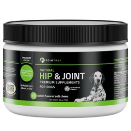 POINTPET Glucosamine for Dogs - Hip & Joint Supplement - Dog Mobility Soft Chews Vitamin C & E for HIPS and Joints, Duck and Pumpkin, Peanut Butter Formula (50 Soft Chews)