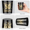 Shojoy 40 Pack Happy 50 Birthday Party Cups Black and