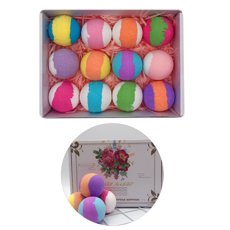 12 Pcs Bubble Bath Ball Set Moisturizing Rich Foaming Pleasant