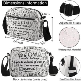 KUIYAI Umhängetasche mit Reißverschluss für Buchliebhaber, Lehrer, Geschenk, Literatur, Lehrer