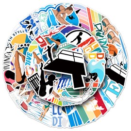 50 Packs Diving Stickers Water Bottles Laptop Phone Computer Guitar Skateboard Hydroflasks Diving Vinyl Sticker Waterproof Aesthetic Trendy Decals for Kids Teens Girls Adults
