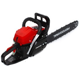 58CC Chainsaw 20" Bar Powered Engine 2 Stroke Gasoline Chain Saw Woodworking Chain Saw Cutting Job Gas Powered Chainsaw for Sawing, Cutting