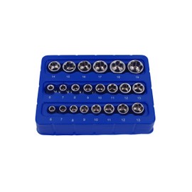 BERGEN Super-Lock Shallow Socket Set 22pc 1/4" 6-13mm & 3/8" 6-19mm 1398