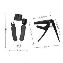 Guitar String Winder and Capo Set, 2pcs, Includes String Winder and Capo, for Acoustic & Electric Guitars, Ideal for Musicians, Easy to Use