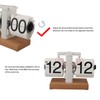 Flip Desk Clock Auto Mechanical Flip 12H AM PM Wood