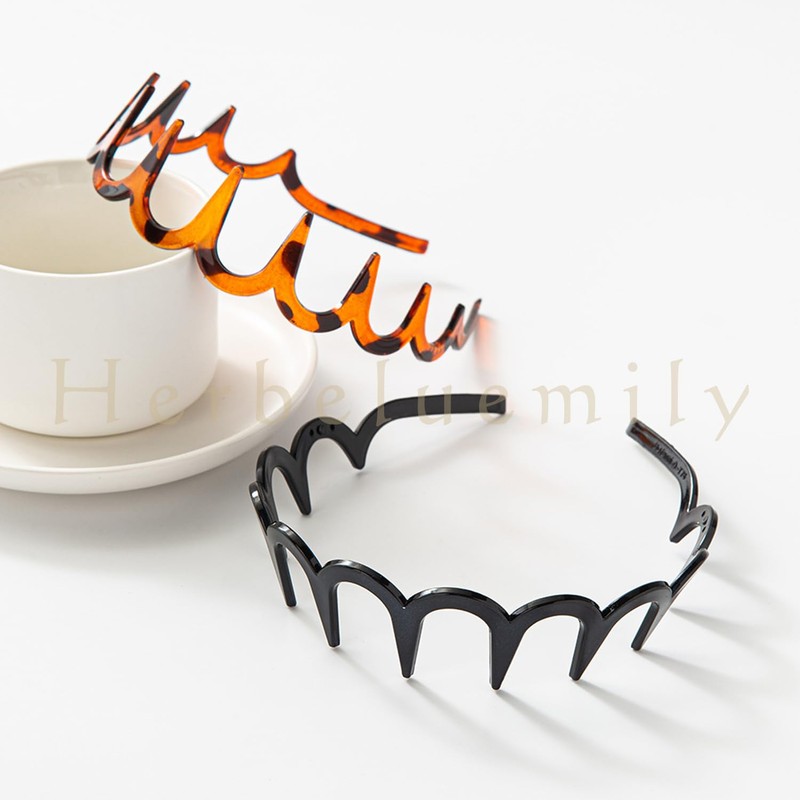 Herbeluemily Headband Hair Clip, Headband with Comb, Black
