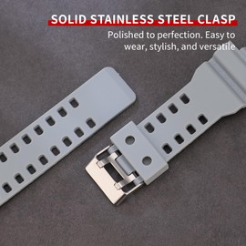 16mm G-Shock replacement watch bands for Casio G-Shock GLS-8900/GW-8900/GA-110/GA-100C/GA-120/GD-110/GLS-100 (Grey)