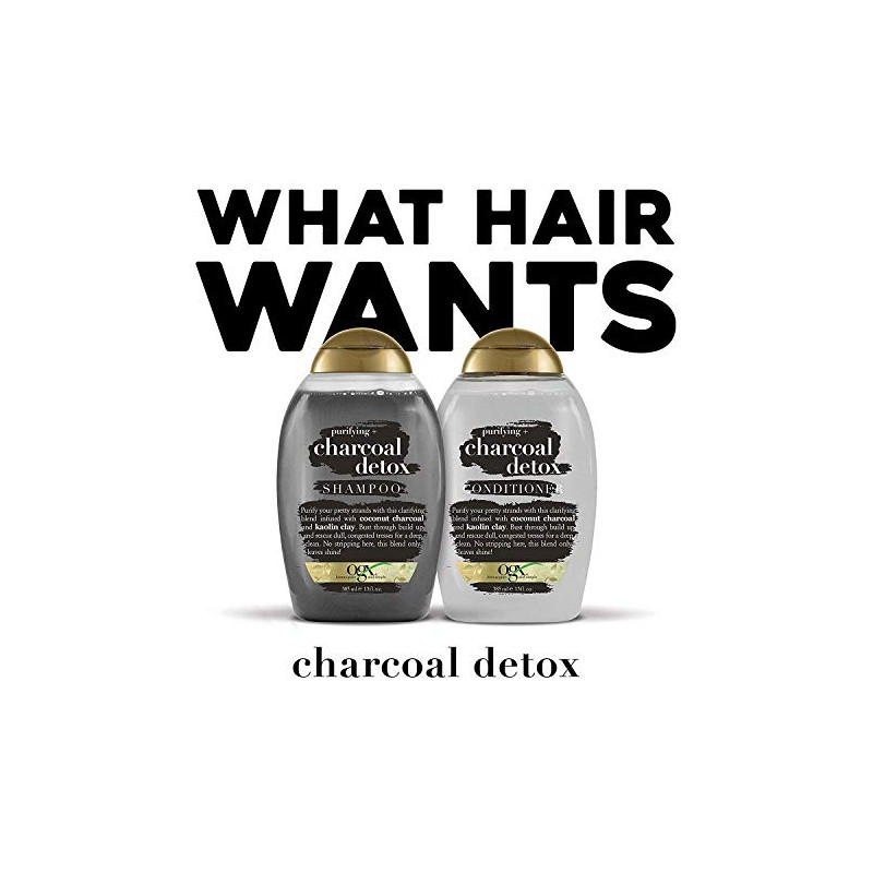 OGX Purifying + Charcoal Detox Shampoo for Buildup Removal and