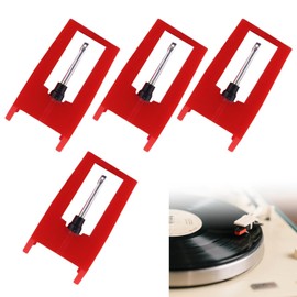 Record Player Needle, 4 PCS Universal Turntable Replacement Needle, Ruby Tip Stylus for Suitcase Turntable, Phonograph, LP Vinyl Player