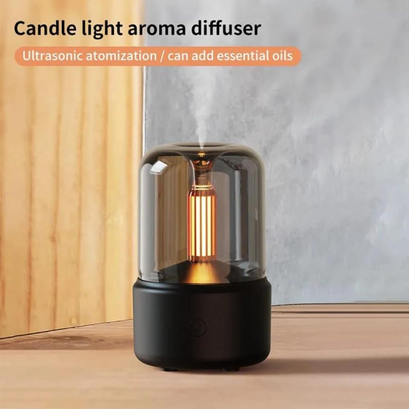 Diffuser Humidifier Candlelight Aromatherapy Humidifier Diffuser Aroma Essential Oil USB