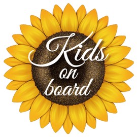 SignStore Cute Flower Sticker 5.7" Diameter Vinyl Made in Japan car_flower_01 Sunflower (Kids)