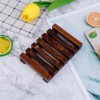 Soap Dishes Rectangle Natural Wood Soap Holder with Drainage Soap