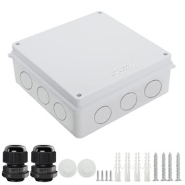 LeMotech Junction Box, Electrical Box IP65 Water Resistant Dustproof ABS Plastic Project Enclosure for Electronics White 7.9 x 7.9 x 3.1 inch