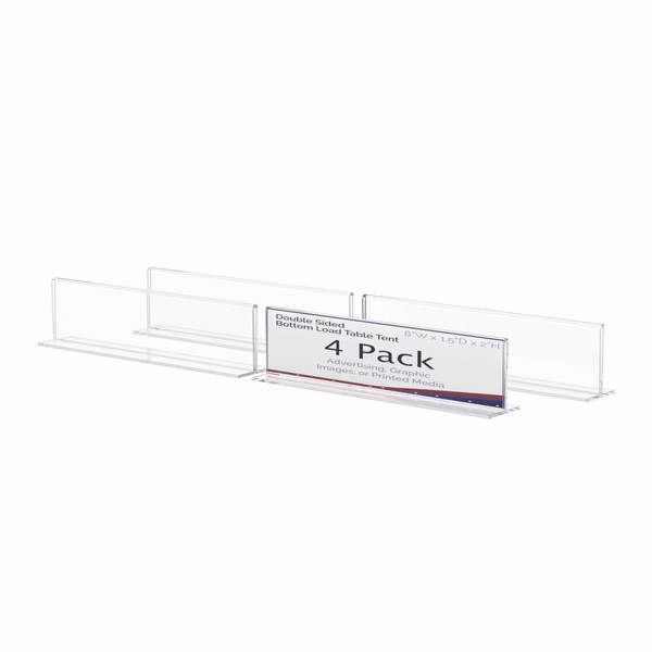 Marketing Holders 4 Pack 8" x 2" Name Plate Desk